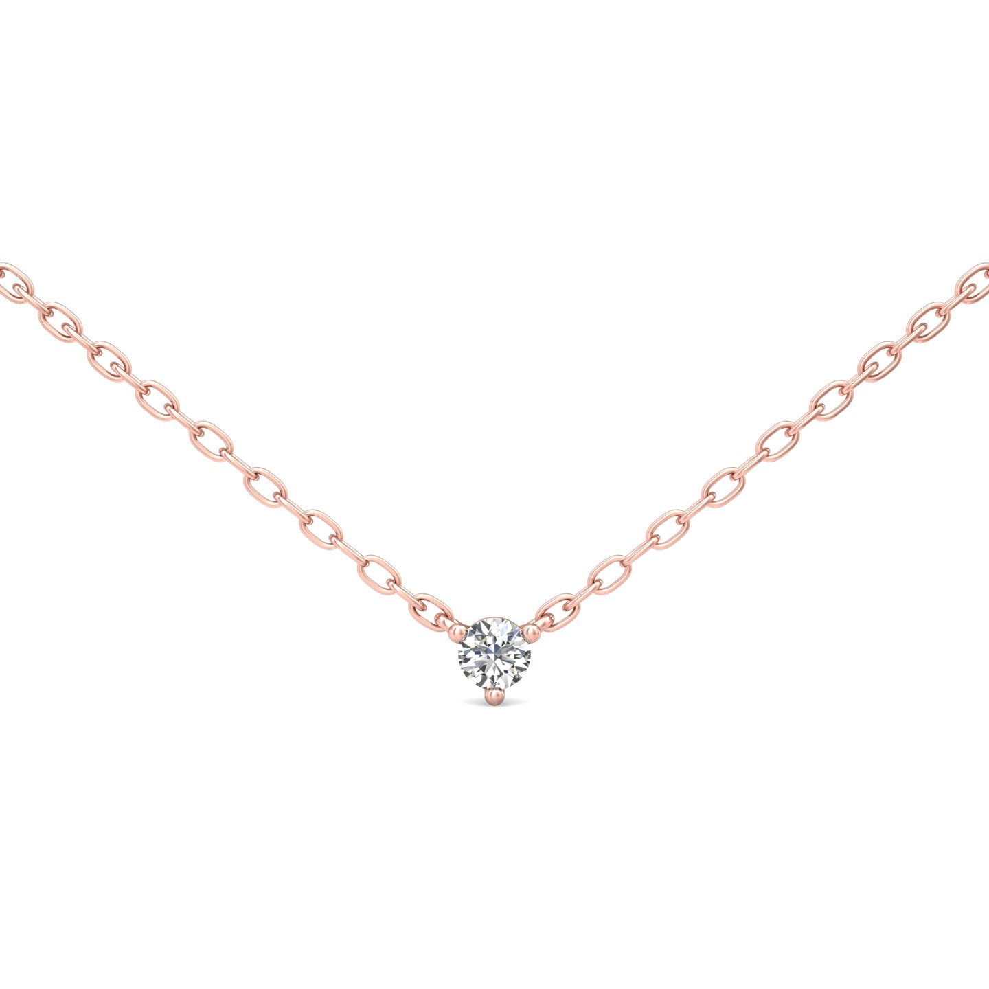 Smyth Diamond Classics Exquisite 14k Gold Single Round Diamond Solitaire Necklace Pendant