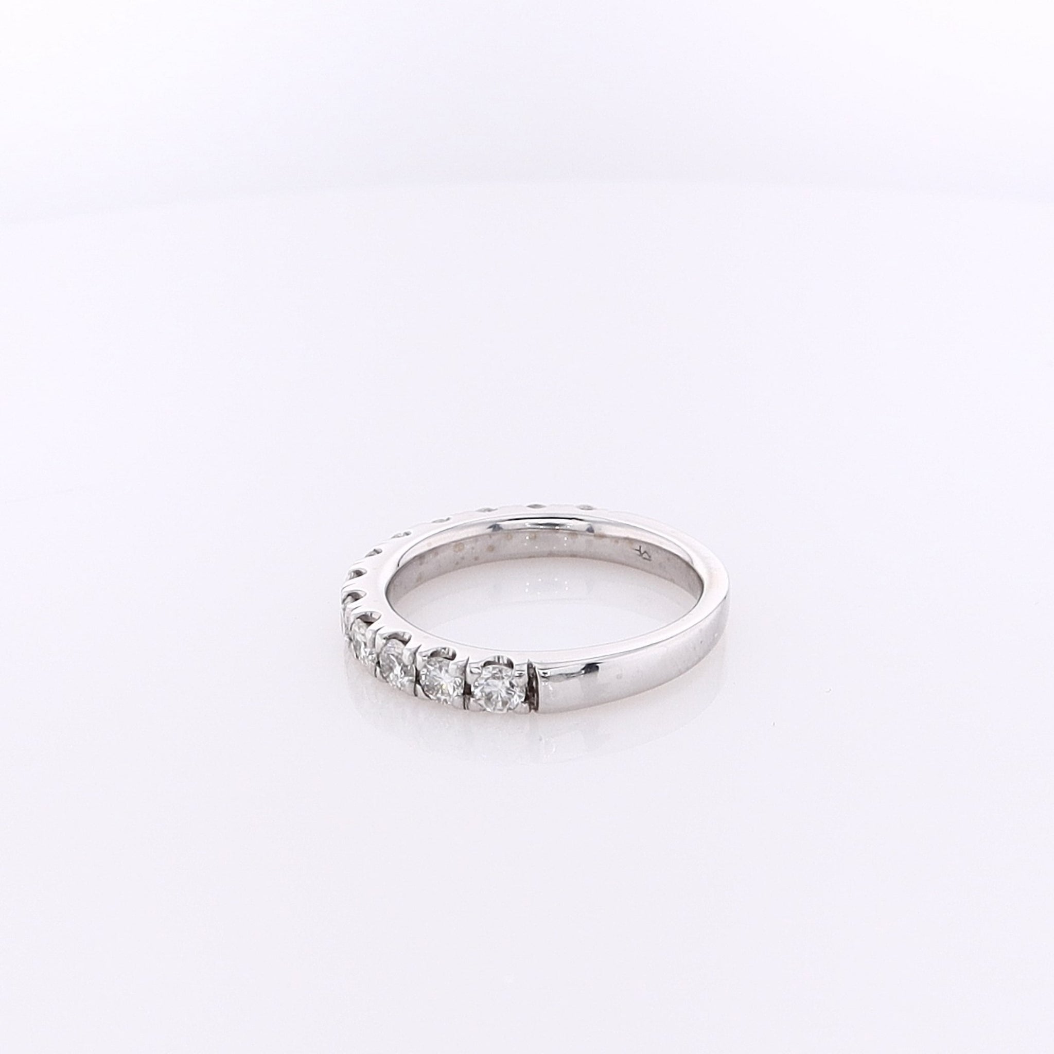 Exquisite 14K White Gold Micropave Diamond Wedding Band Size 5
