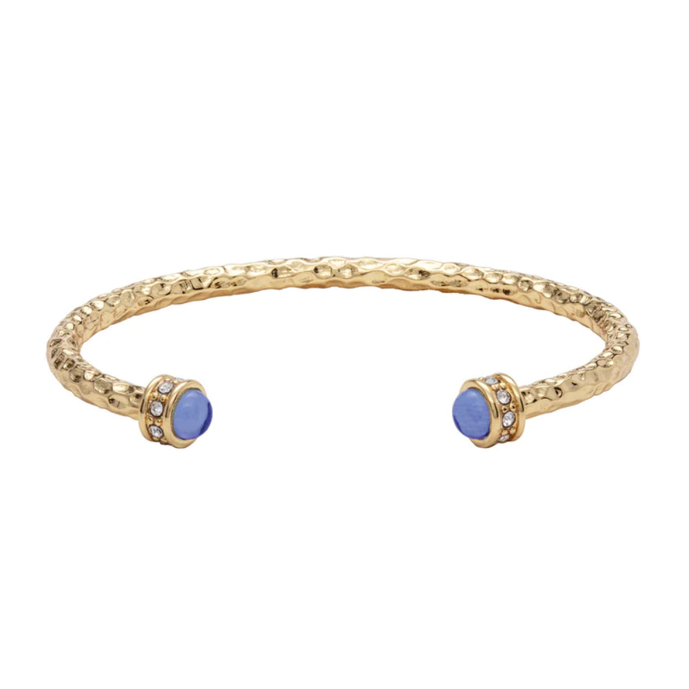 18ct Gold Plated Premium Brass Halcyon Days Hammered Torque Bangle