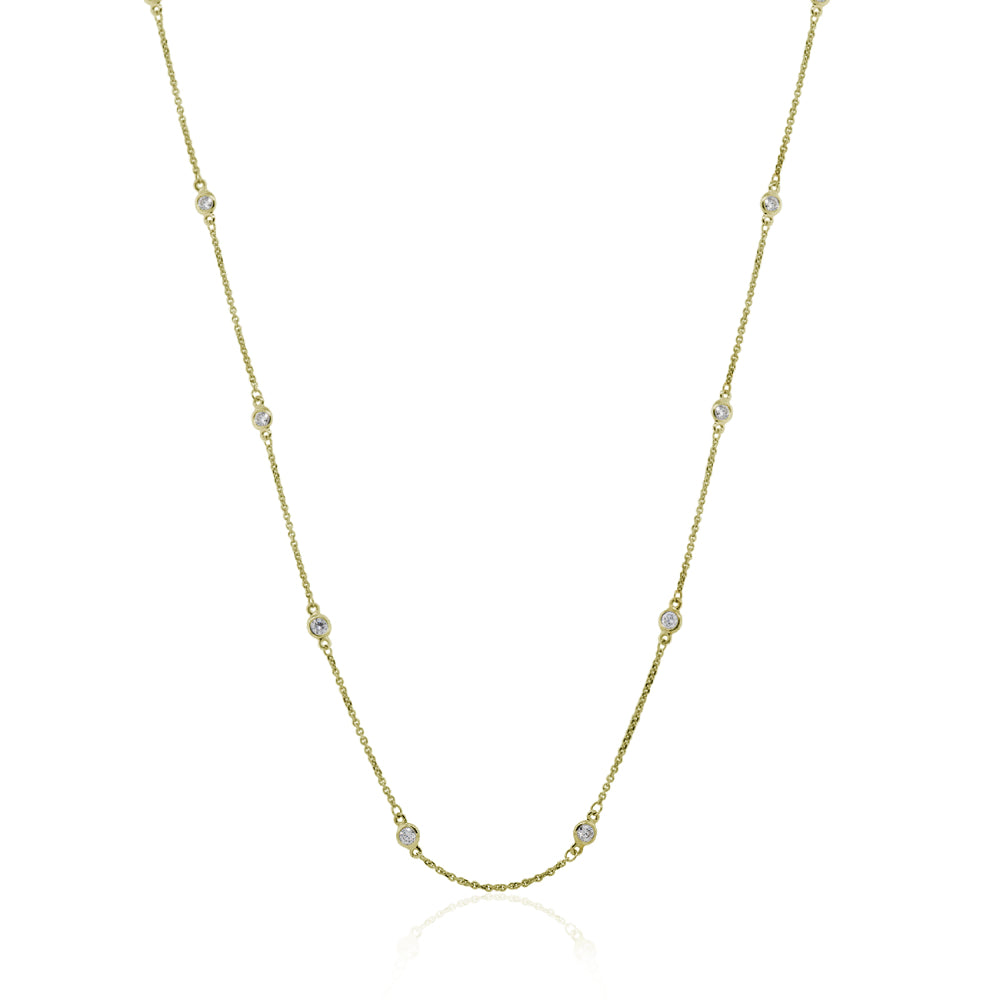 Smyth Diamond Classics 14k Gold Adjustable Diamond Necklace with Round Brilliant Cuts