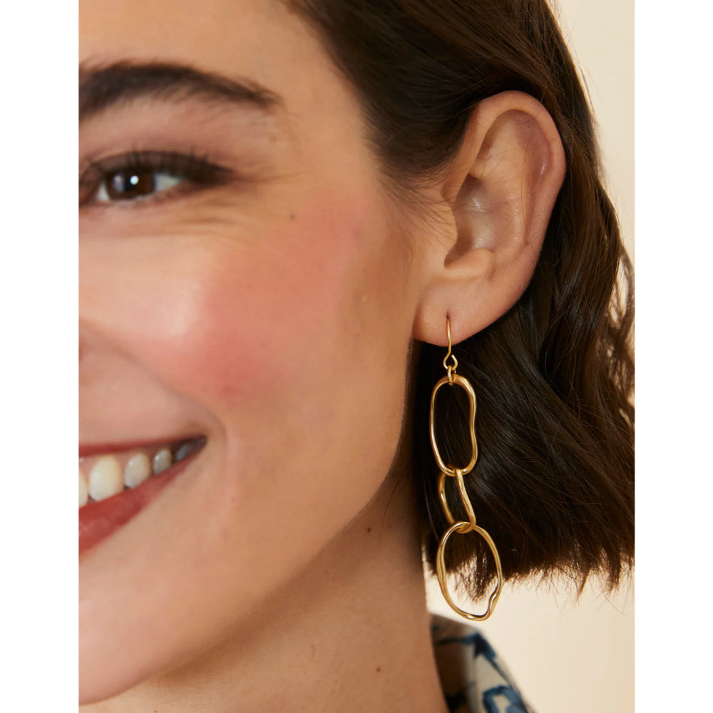 Gorgeous 18kt Matte Gold Plated Spartina River Club Dangle Earrings
