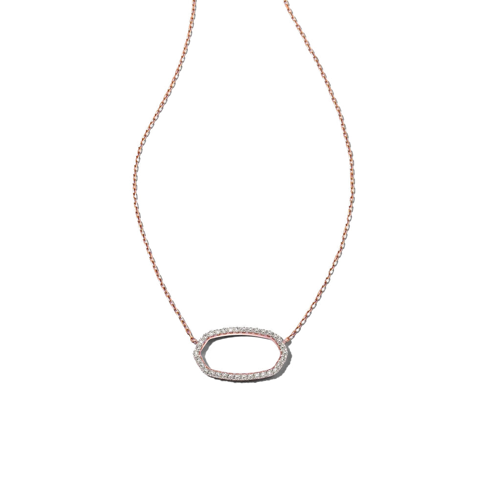 Kendra Scott Elisa 14k Rose Gold Open Frame Diamond Pendant Necklace for Women - A Timeless Jewelry Piece