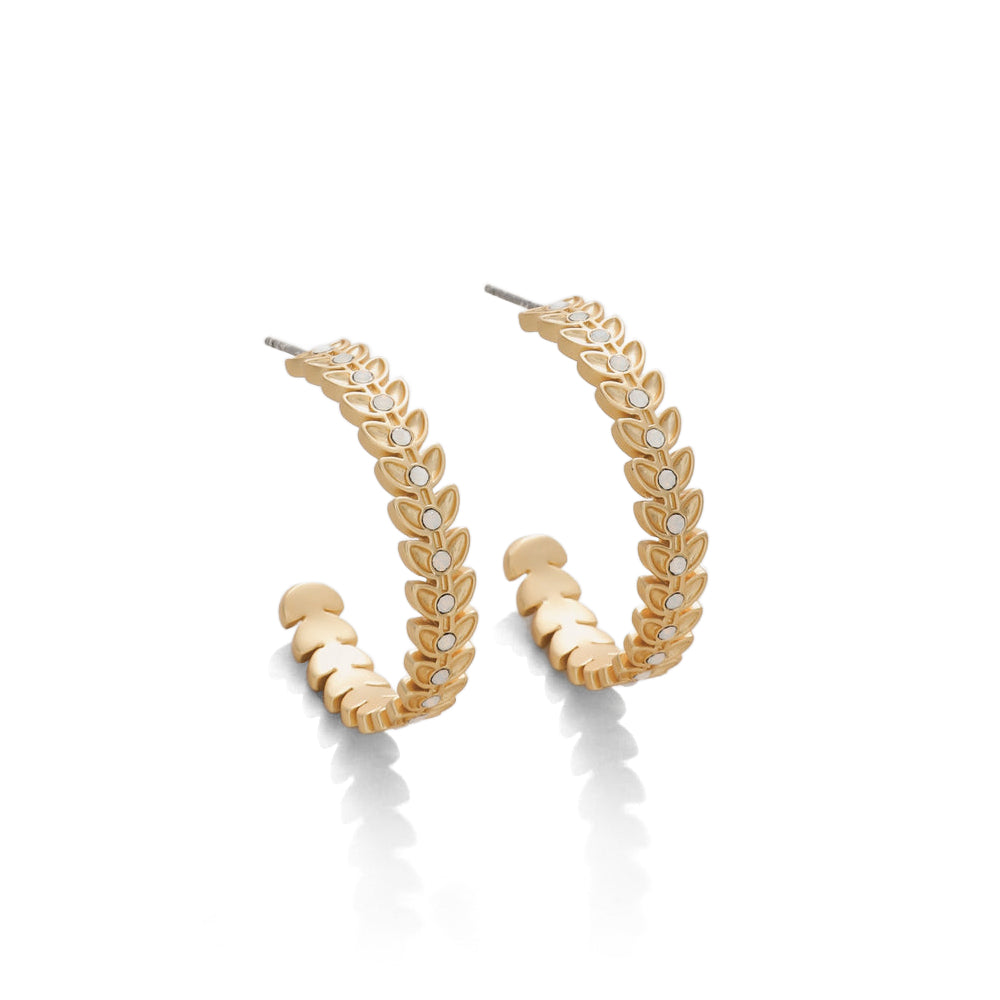 Stunning White Opal Spartina Parkwood Hoop Earrings
