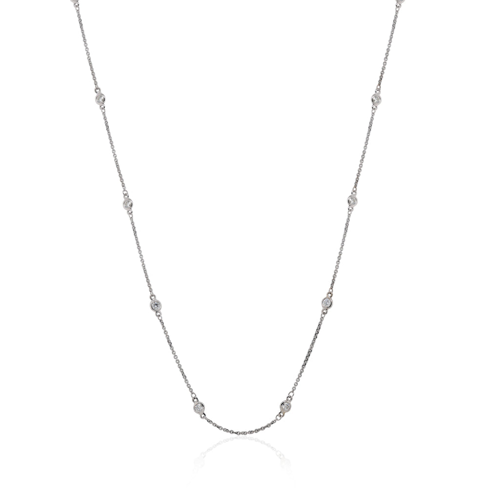 Smyth Diamond Classics 14k Gold Adjustable Diamond Necklace with Round Brilliant Cuts