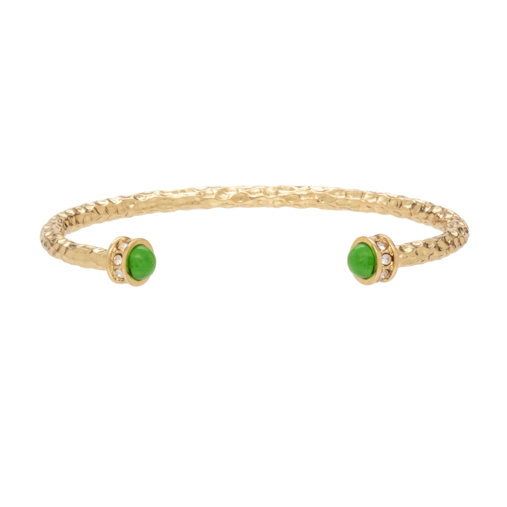 18ct Gold Plated Premium Brass Halcyon Days Hammered Torque Bangle
