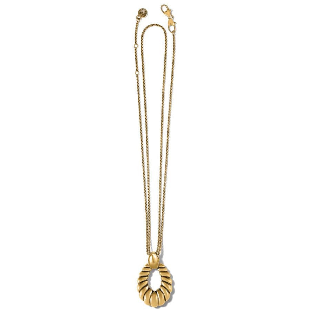 Convertible Brighton Athena Inspired Scalloped Gold Plated Necklace for Timeless Sophistication