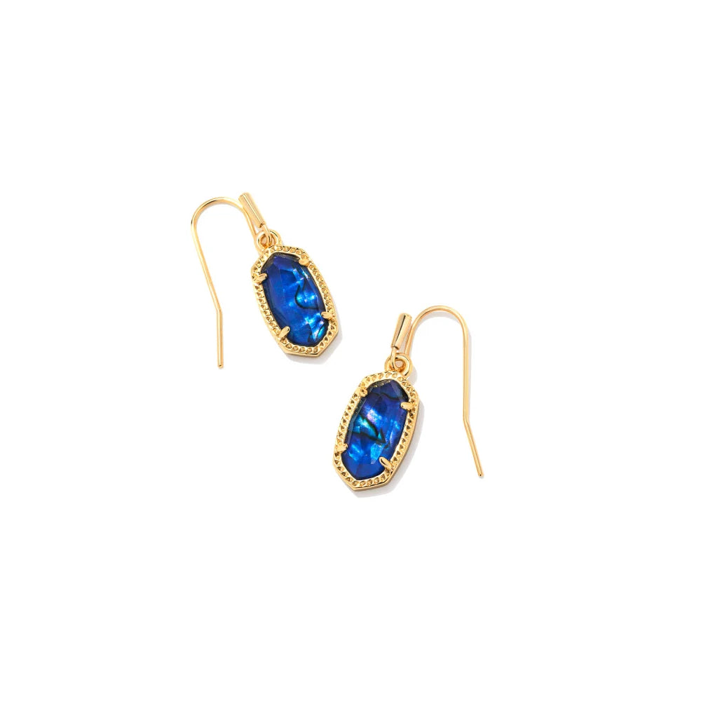 Kendra Scott Gold Navy Abalone Lee Style Drop Earrings for Everyday Wear