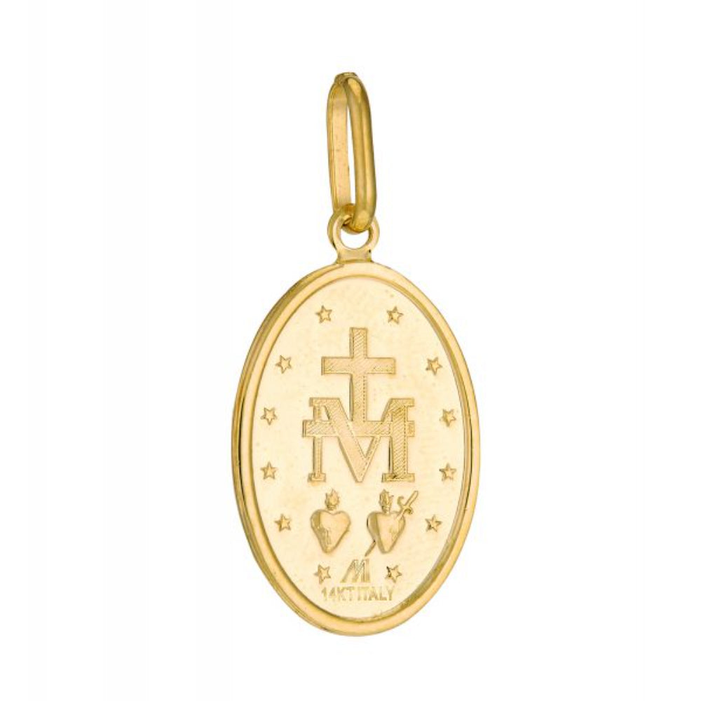 22mm Oval 14k Gold Miraculous Medal for Devotion