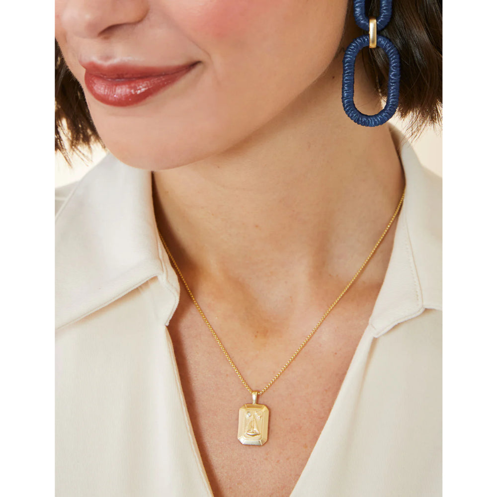 18kt Matte Gold Plated Little Sailboat 17 Necklace with White Opal