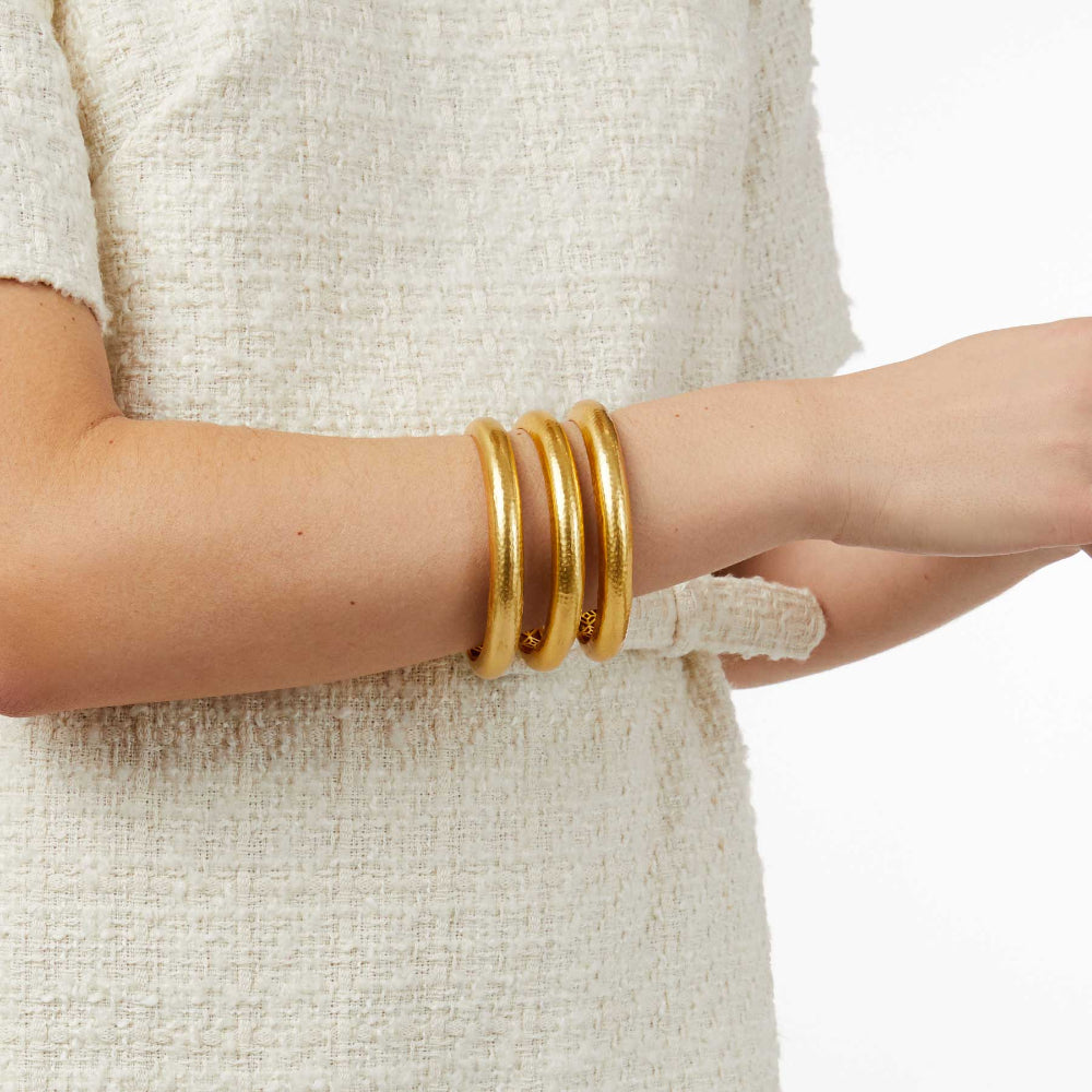 Julie Vos 24k Gold-Plated Havana Elegant Statement Bangle