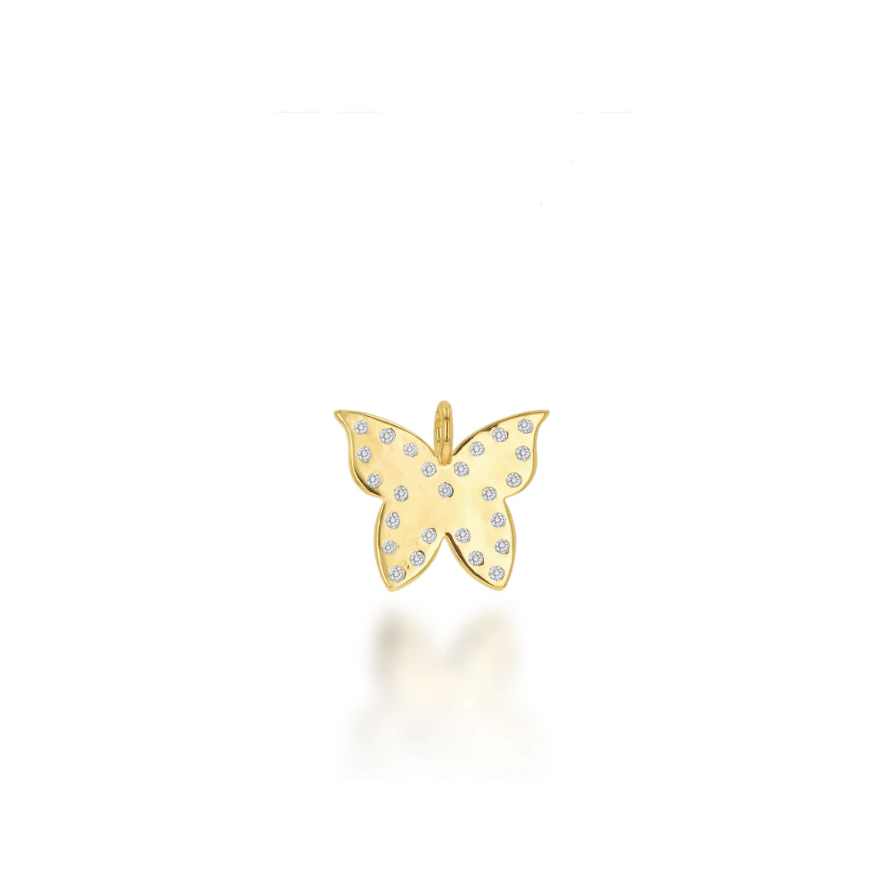 14k Gold and Diamond Butterfly-shaped Charm Jewelry by Rachel Reid for Everyday Wear and Gifting