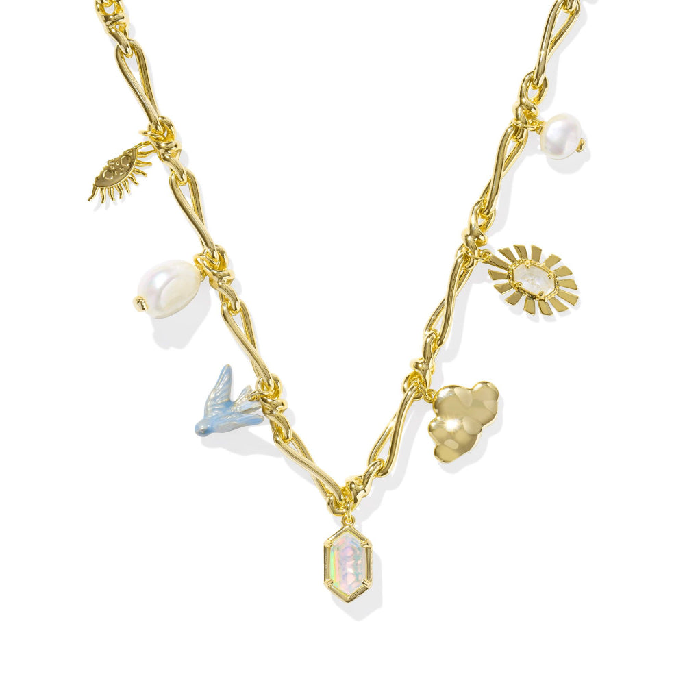 Kendra Scott Fashionable Melody Gold Charm Necklace for Women's Jewelry Collection