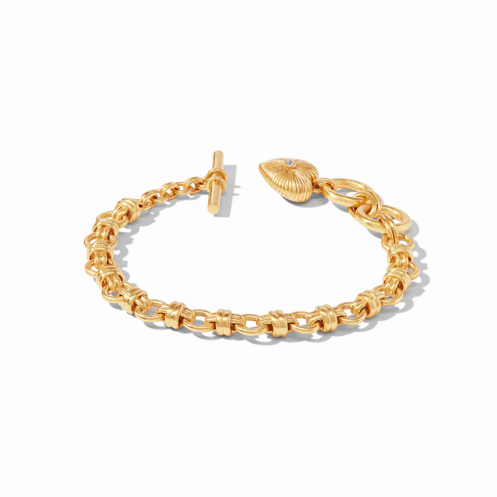 Julie Vos Cubic Zirconia Esme Heart-Shaped 24K Gold Plated Bracelet