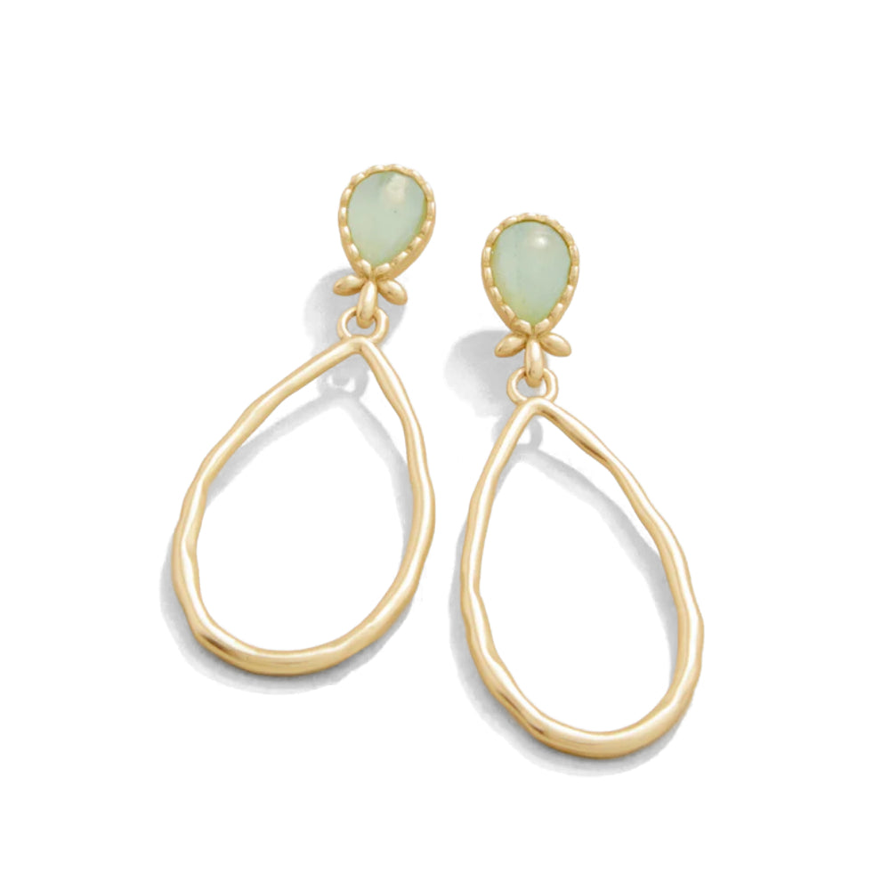 Seafoam-colored Spartina Nara Teardrop Earrings with 18kt Gold Plating