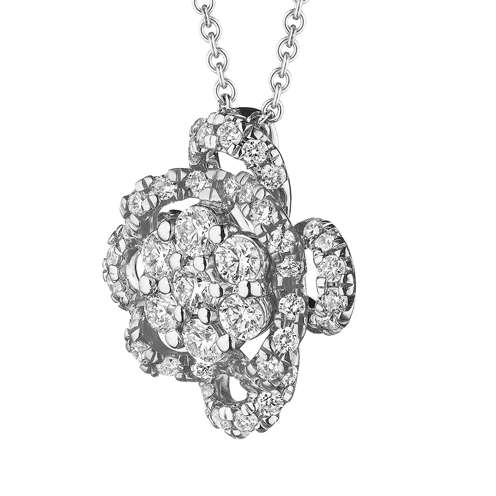 Verragio 18k Gold Floret Cluster Diamond Pendant for Elegant Jewelry Lovers