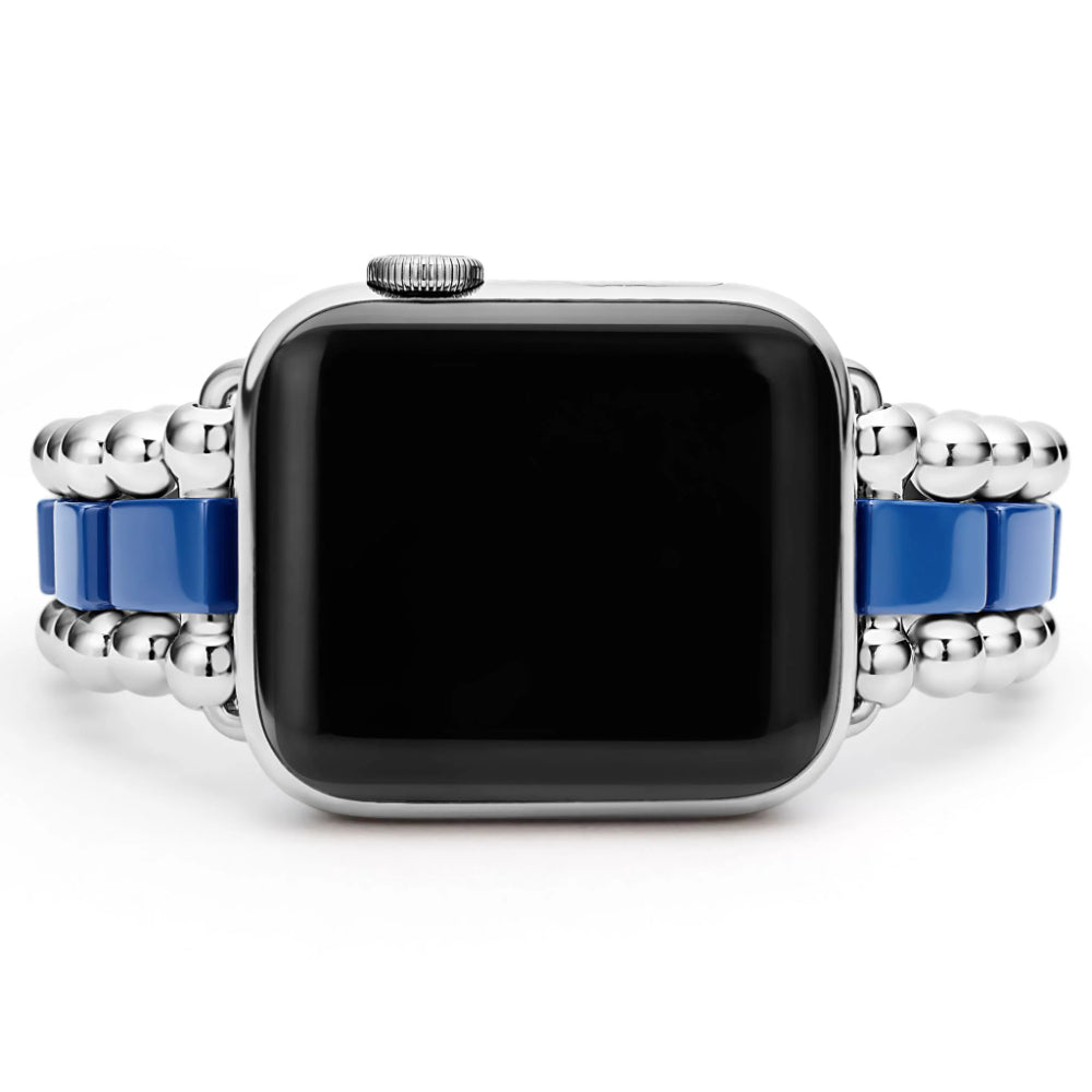 Lagos Smart Ultramarine Ceramic & Stainless Steel Apple Watch Bracelet, 38 - 45mm