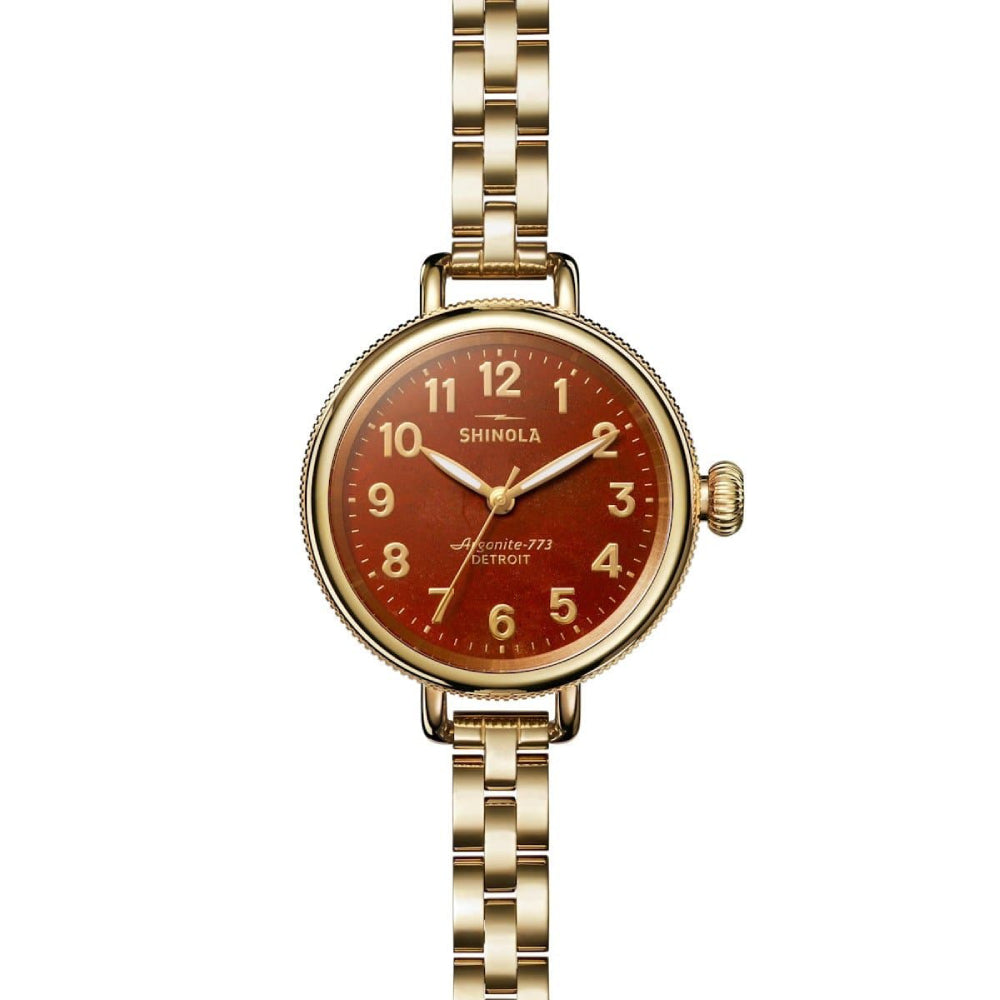 Shinola Birdy Gold-Tone Quartz Watch - Red Jasper Dial