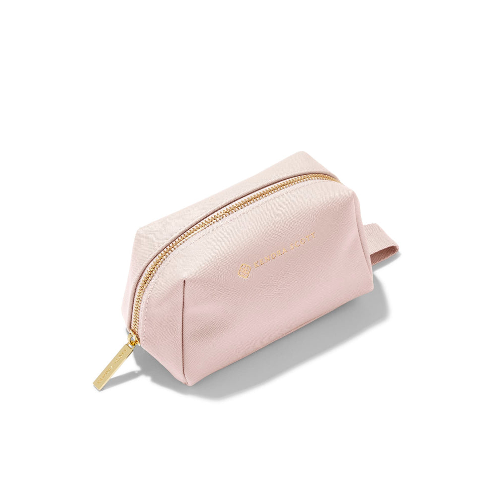Kendra Scott Compact Polyurethane Cosmetic Zip Case for On - the - Go Essentials
