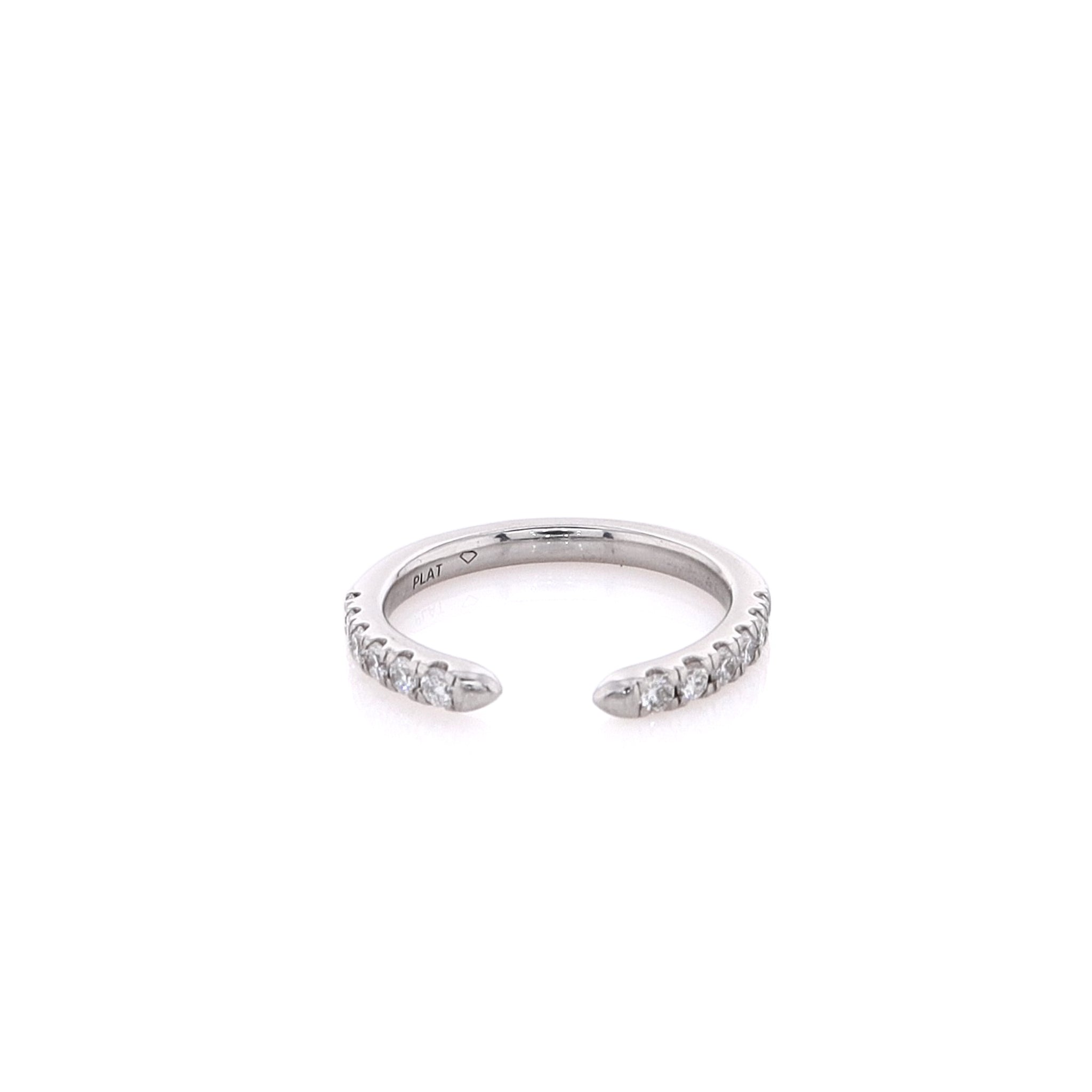Exquisite Estate Platinum Open Cuff Style Diamond Wedding Band