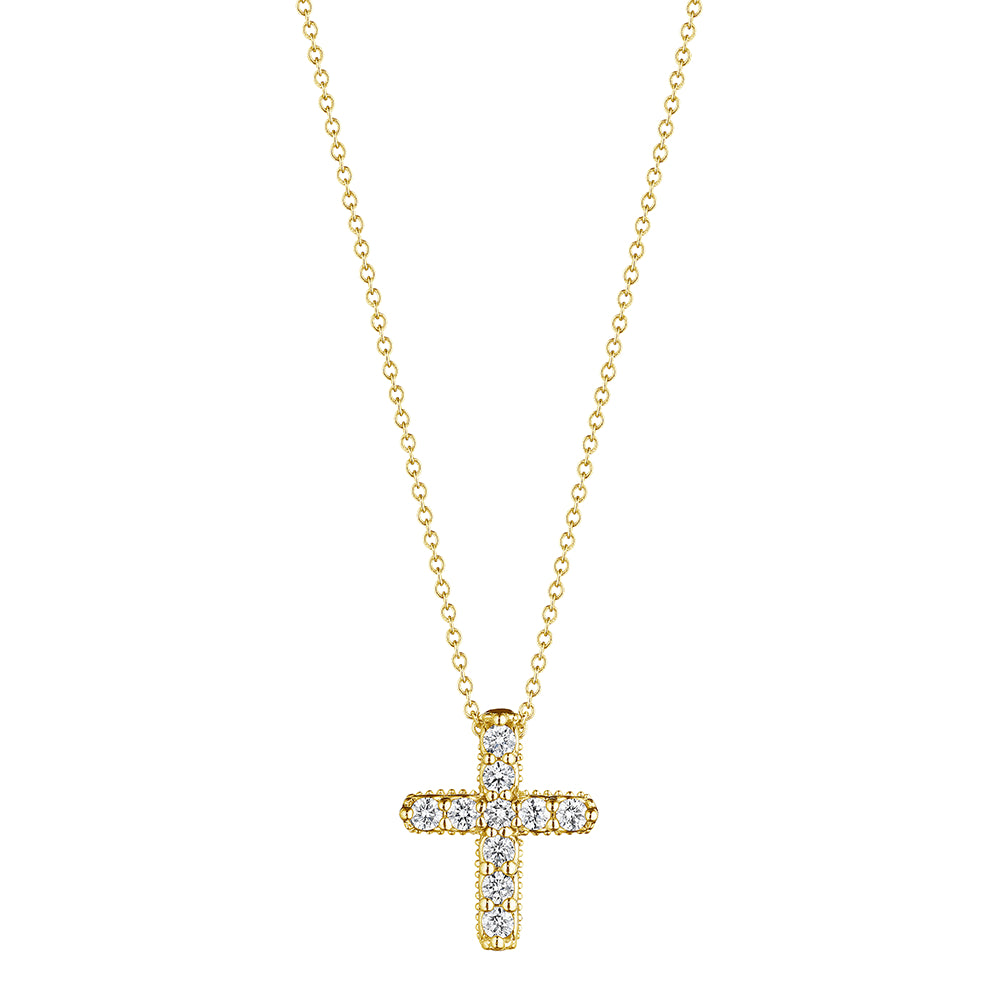 Verragio 18k Gold Medium-sized Diamond-encrusted Cross Pendant for Jewelry Lovers