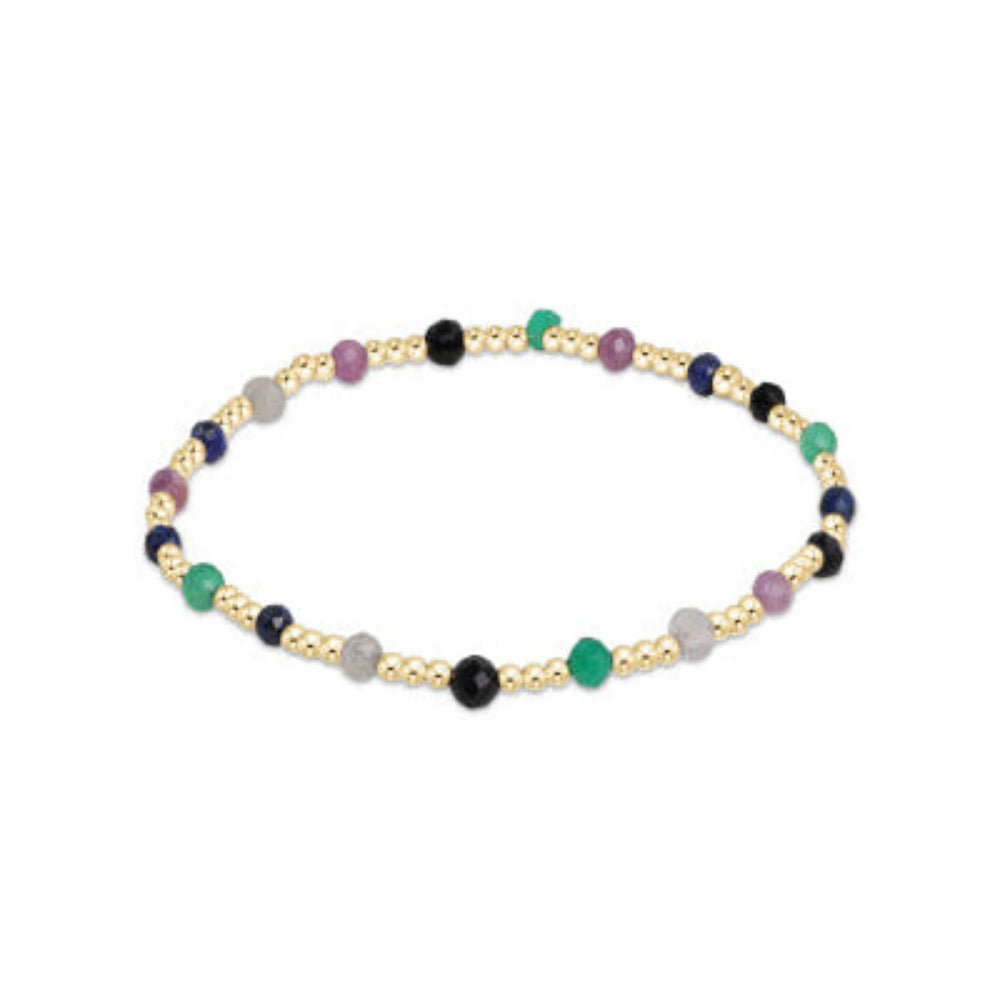 Ennewton 3mm Gemstone Gold Sincerity Pattern 6.25' Bead Bracelet - Fall/Winter 2024 Trend