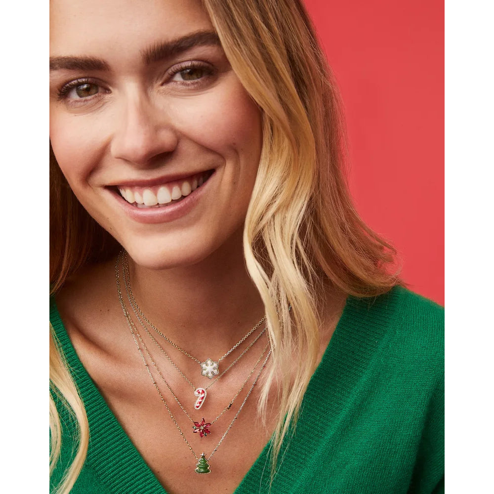 Kendra Scott Green Quartzite Holiday Tree Gold Short Pendant Necklace
