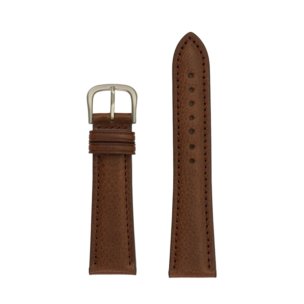 18mm Brown Men's Authentic Vegetable Tanned Leather Watch Strap