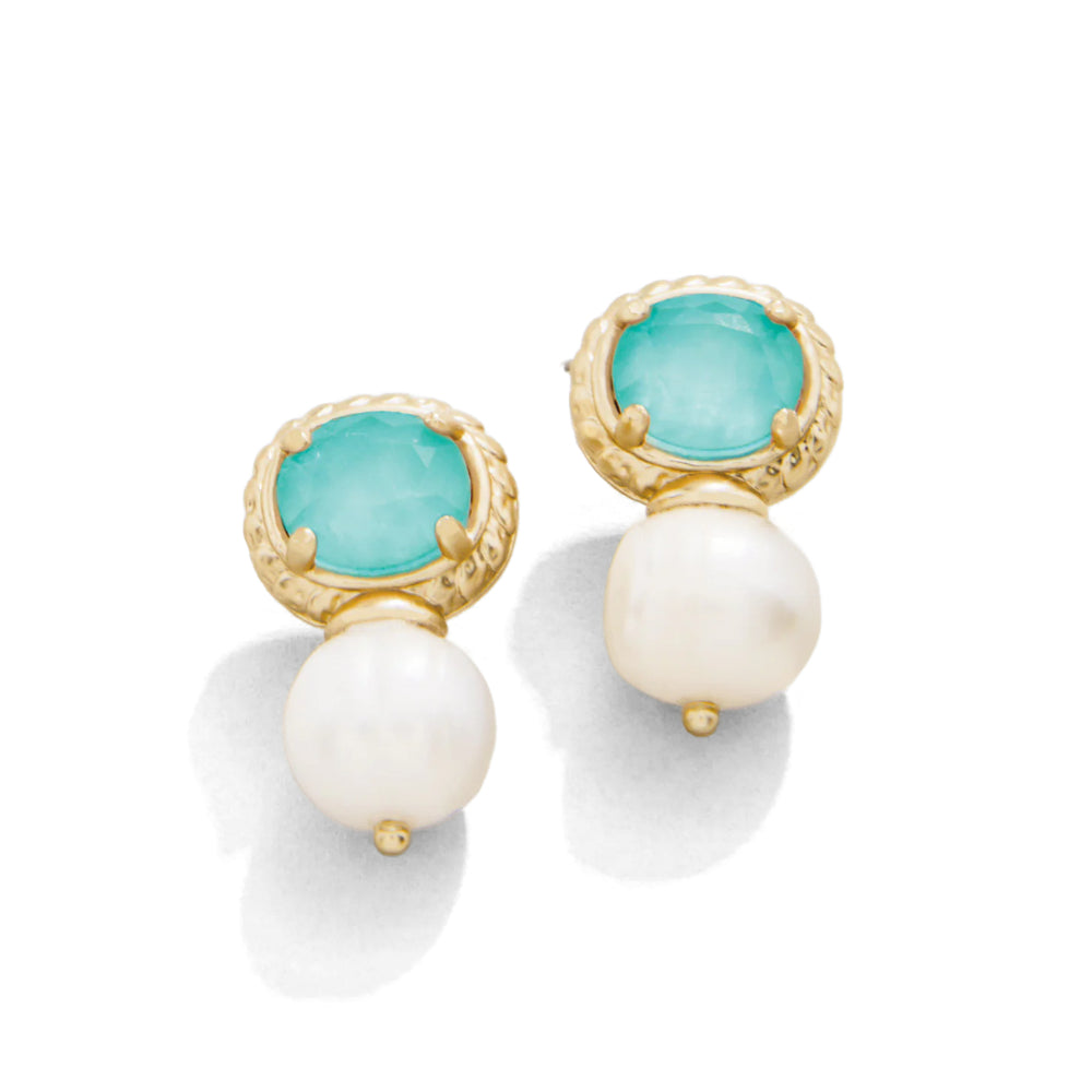 Exquisite Spartina Karina Petite Pearl Drop Stud Earrings for Fashionable Women