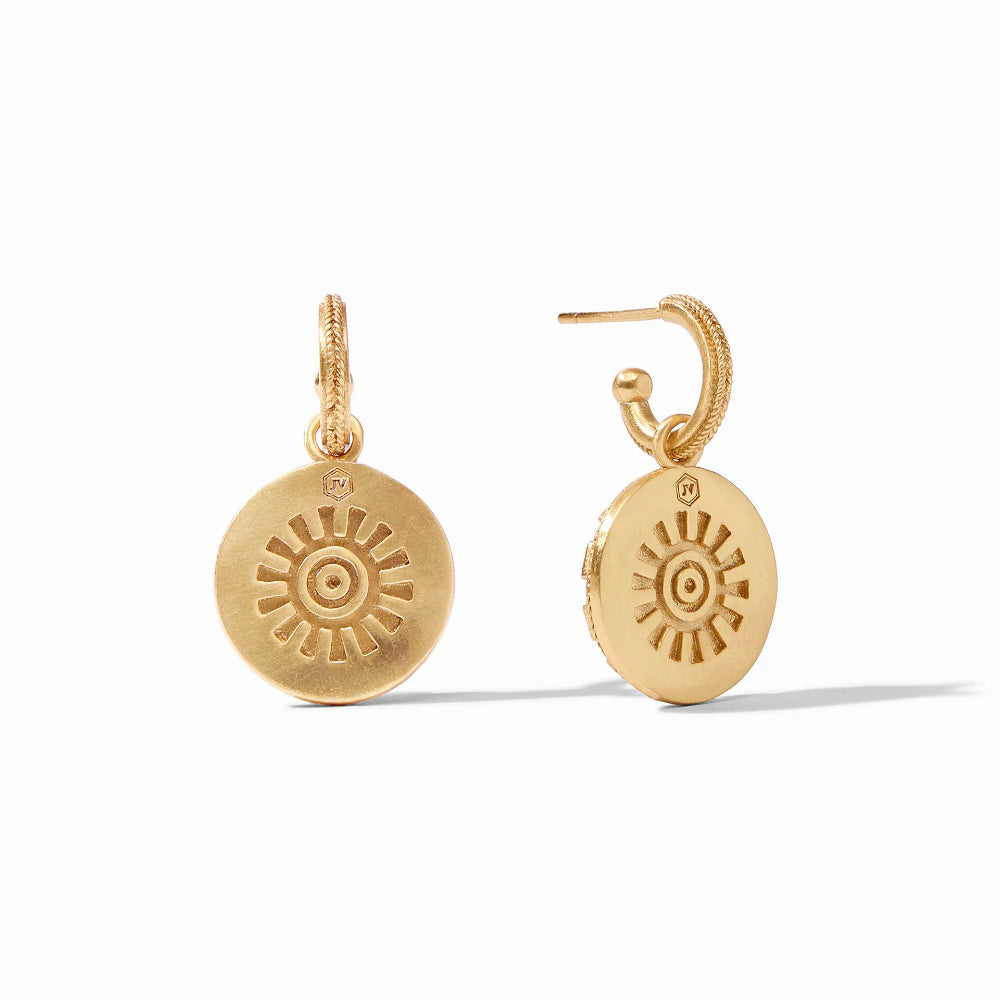 Julie Vos Glittering Aurora Hoop and Charm Earrings for Women