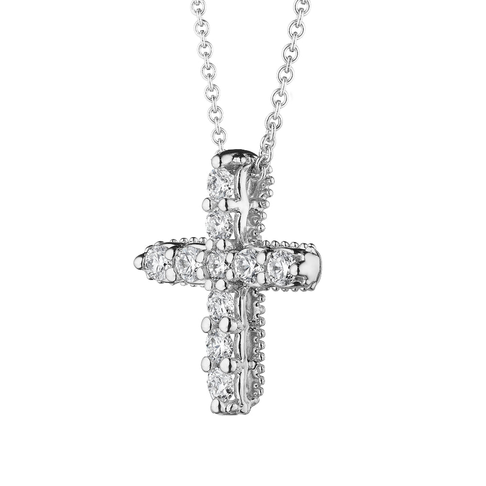 Verragio 18k Gold Medium-sized Diamond-encrusted Cross Pendant for Jewelry Lovers