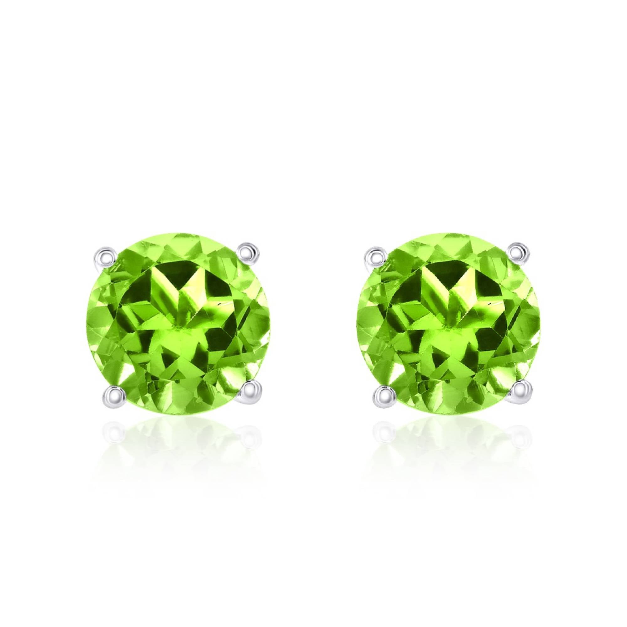 14k Gold Peridot Stud Earrings from Smyth Jewelers - 7mm Size