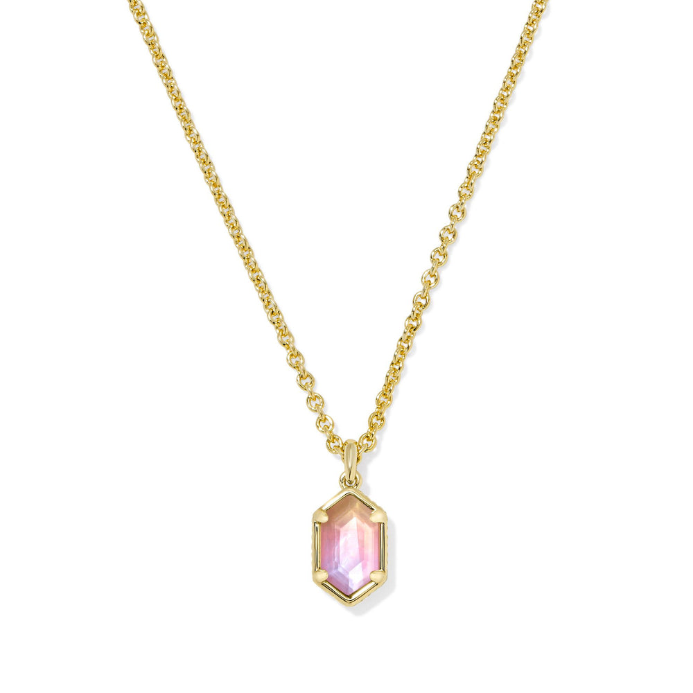 Kendra Scott Gold Sunrise Watercolor Hallie Short Pendant Necklace
