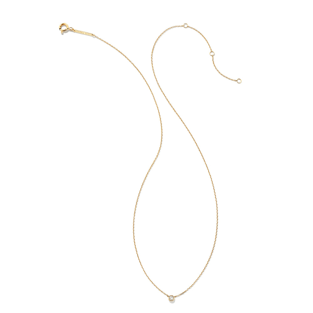 Kendra Scott's Exquisite Audrey 14k Gold Pendant Necklace Adorned with .07ct White Diamond - A Timeless Jewelry Piece