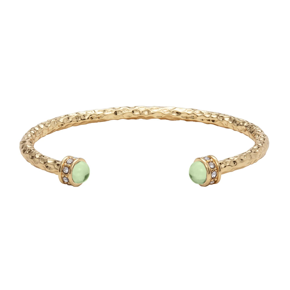 18ct Gold Plated Premium Brass Halcyon Days Hammered Torque Bangle