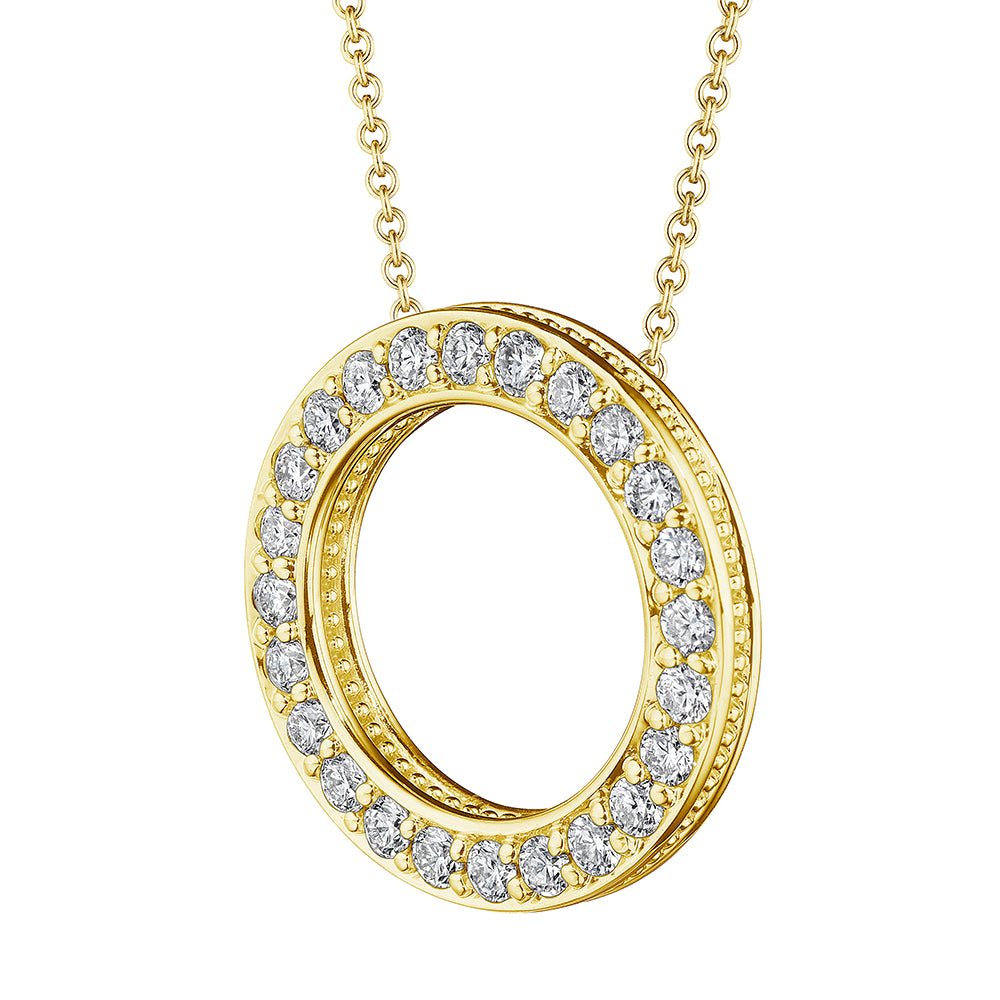 Verragio 18k Gold Diamond Circular Pendant Necklace for Exquisite Jewelry Lovers