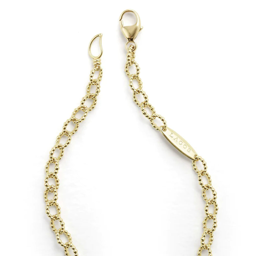 Lagos 18k Gold Petite Fluted Link Signature Caviar Bracelet