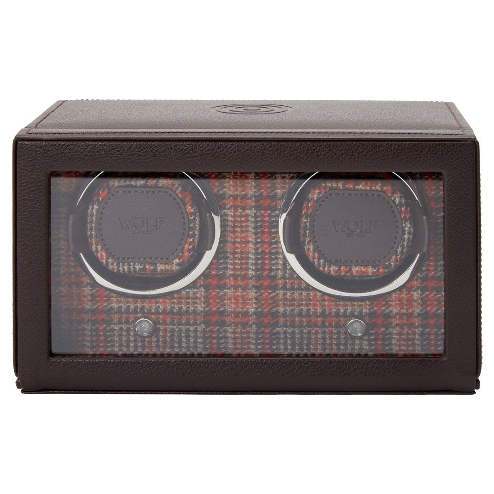 Wolf Designs WM Brown Premium Double Watch Winder for Men's Timepieces