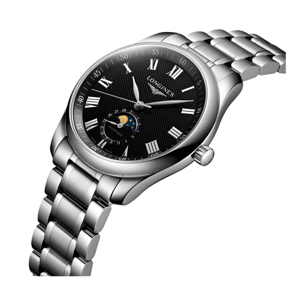 Longines 40mm Luxury Master Collection Automatic Moonphase Wristwatch