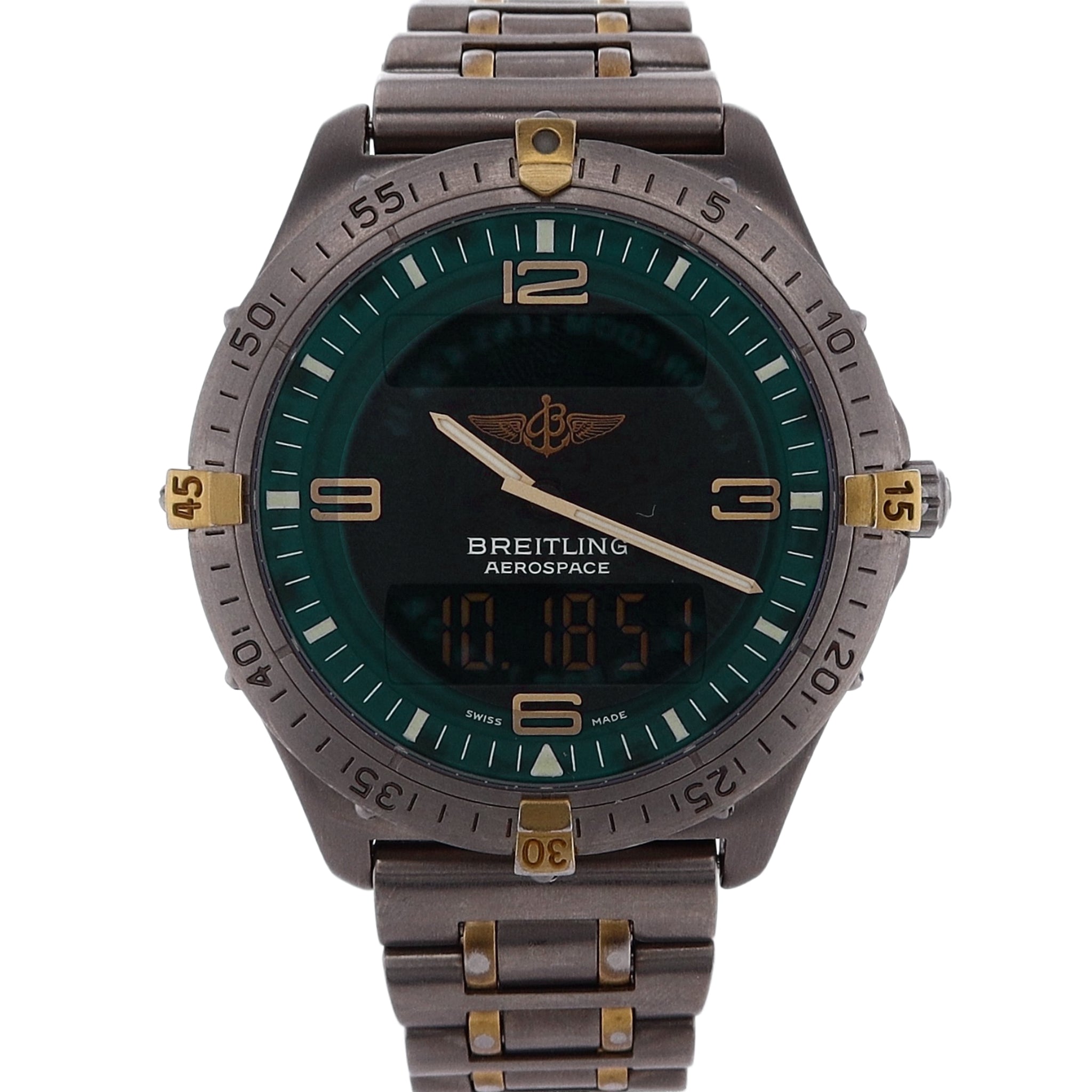 Breitling Estate Titanium Two-Tone Aerospace Analog/Digital Watch with Grey Dial F56062