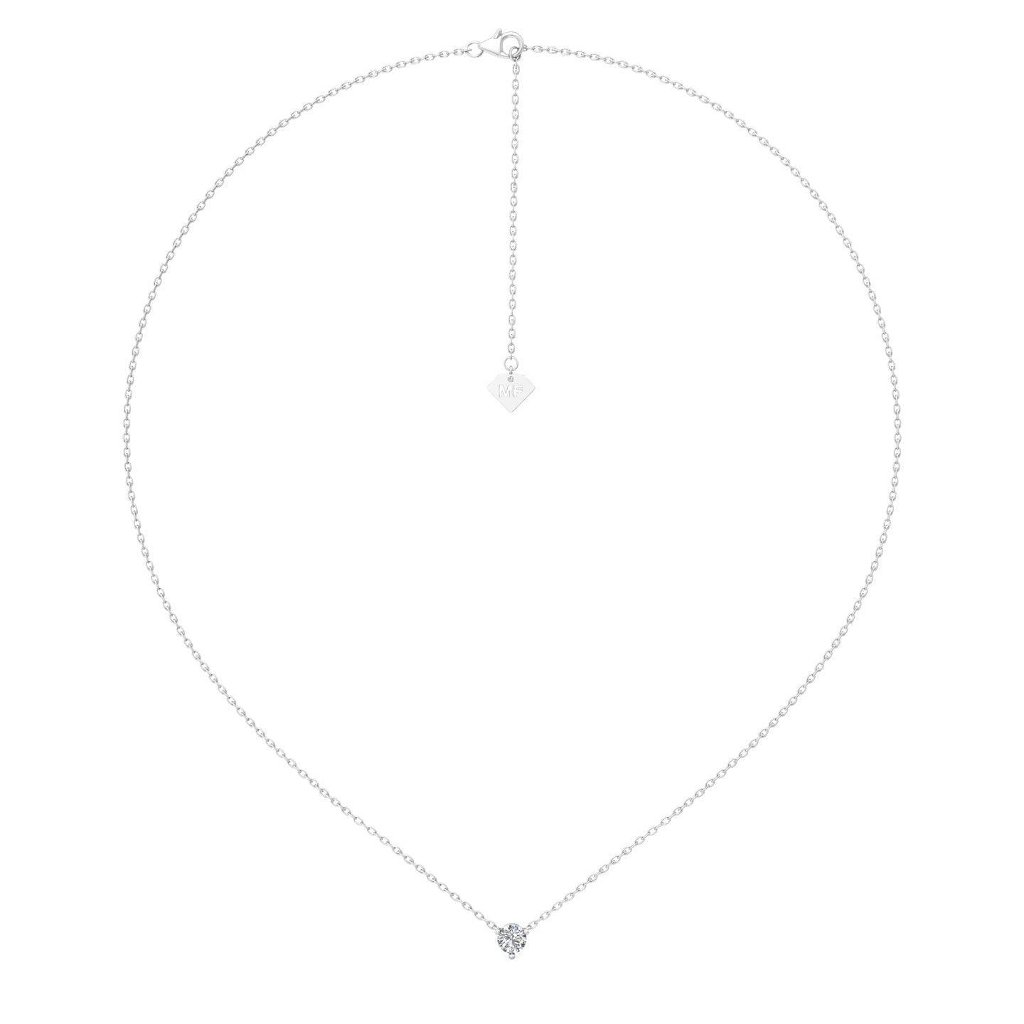 Smyth Diamond Classics Exquisite 14k Gold Single Round Diamond Solitaire Necklace Pendant