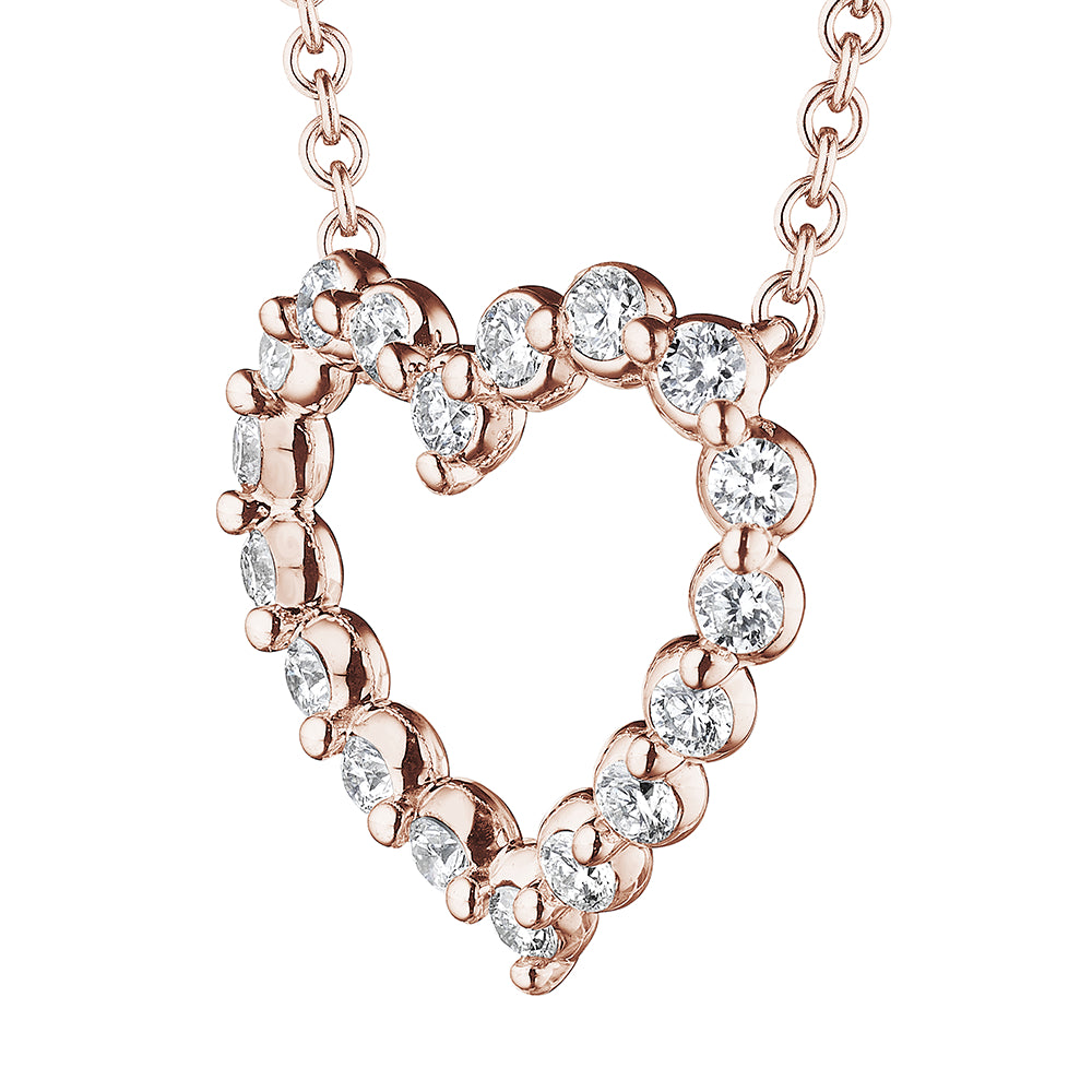 Exquisite 18k Gold Open Heart Pendant with Sparkling 0.15-Carat Diamonds by Verragio