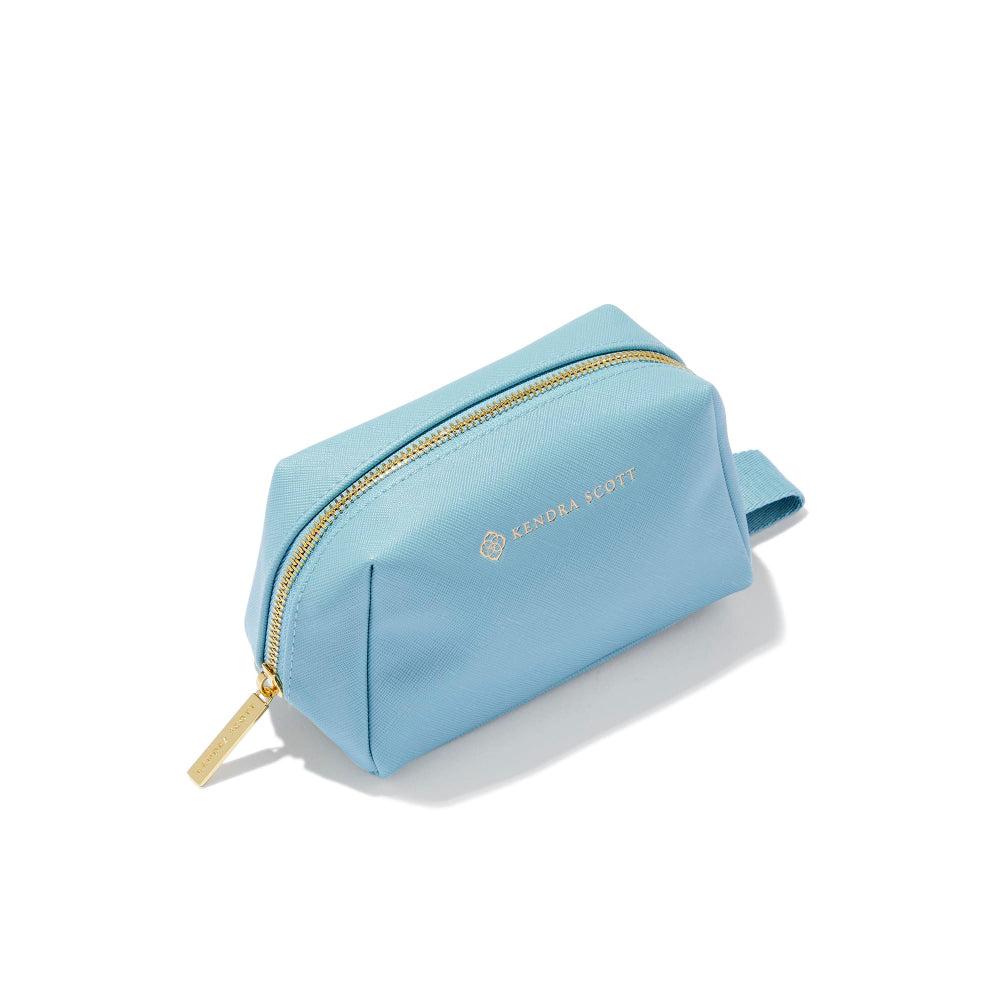 Kendra Scott Compact Polyurethane Cosmetic Zip Case for On - the - Go Essentials