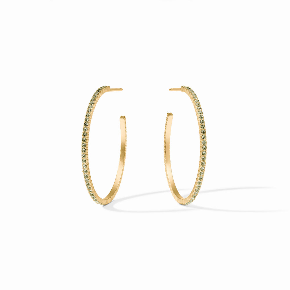 Peridot Green Julie Vos Windsor Hoop Earrings in 18K Gold Plate