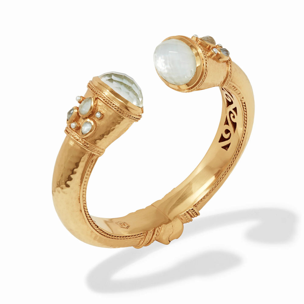 Julie Vos Gorgeous Rose - Cut Endcap 24K Gold - Plated Cannes Cuff