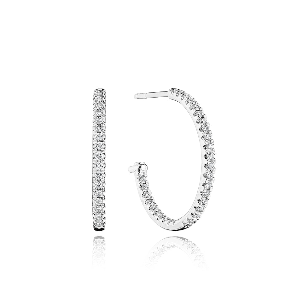 Verragio 18k Gold Whimsical 22mm Diamond Hoop Earrings