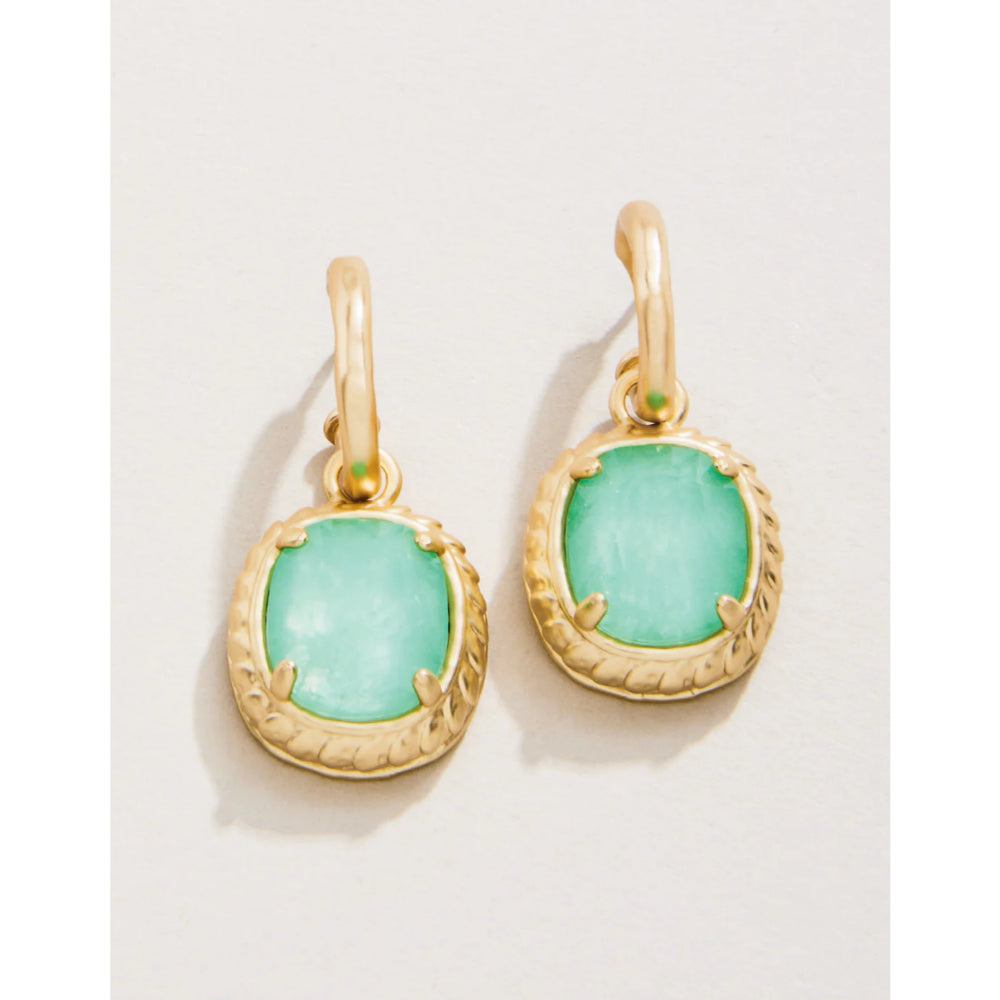 Stylish Spartina Karina Oval Drop Hoop Earrings in Sea Foam Shade