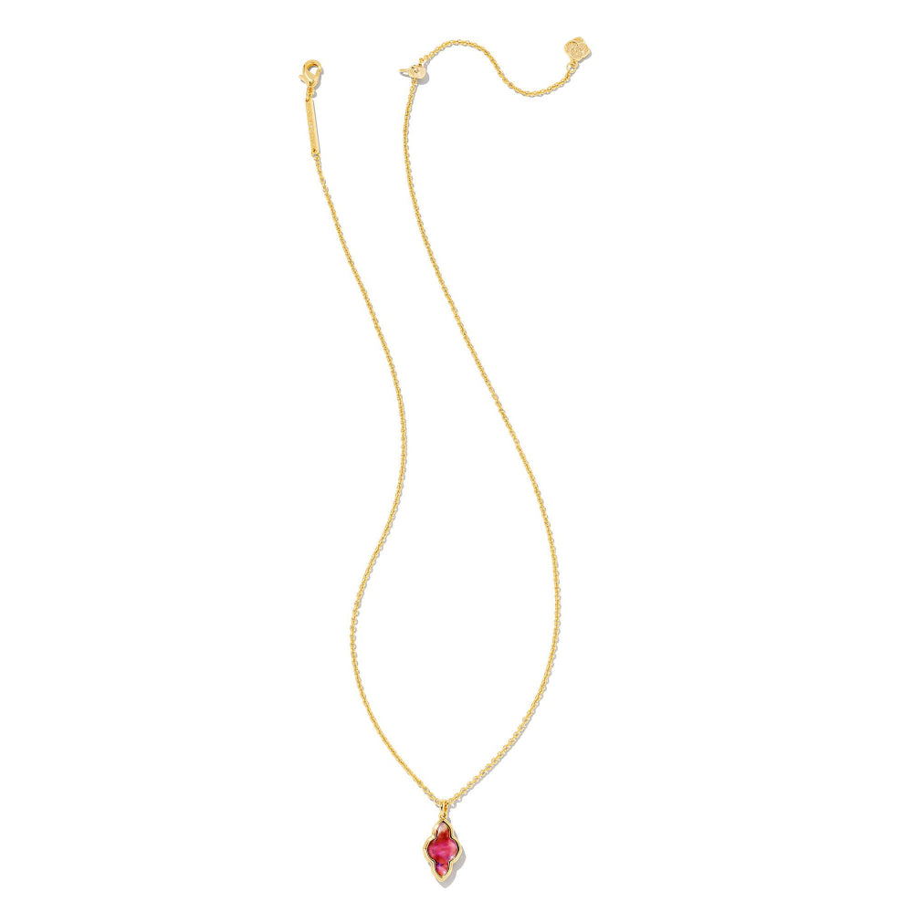 Kendra Scott Abbie Gold-Framed Short Pendant Necklace for Women's Fashion Jewelry Collection