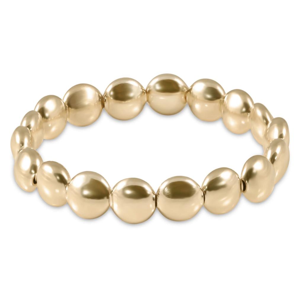 10mm 14kt Gold-Filled Honesty Bead Bracelet, Standard 6.25