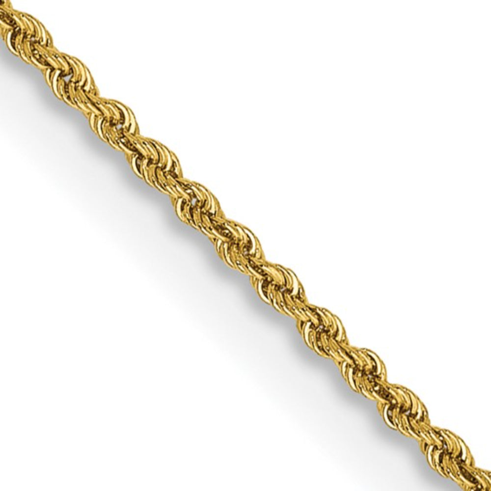 14k Yellow Gold 1.5 Millimeter Rope Chain for Jewelry