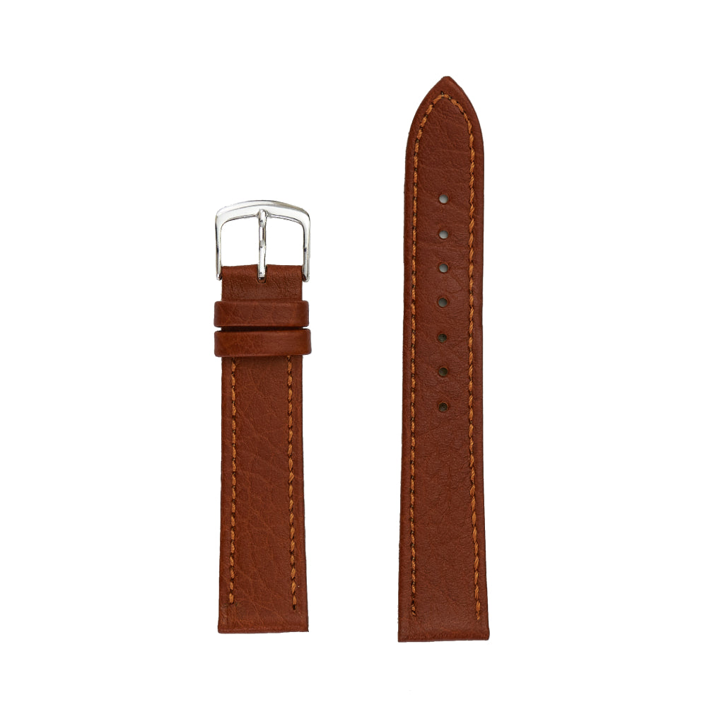 Men's Tan Genuine Shrunken Grain Leather Strap for Watches